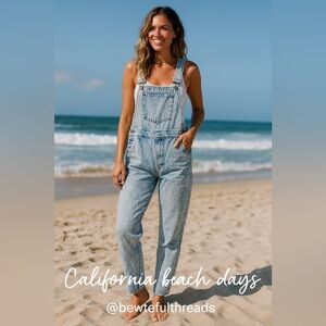 Vintage Wally’s 32 (Fits Women’s S–M) Acid Wash Denim Bib Overalls 90s